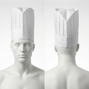 Gorro de Chef Profesional de Polialgodón Blanco de 240 GSM, Gorro de Cocina Resistente con Correa Ajustable, Gorras con Logotipo Personalizado, Protectores de Cabello Bordados - Product Image 5