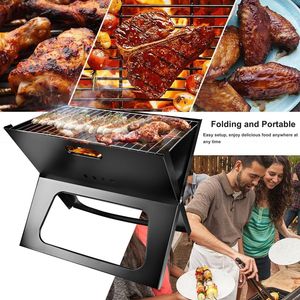 Portable Stainless Steel & Iron Foldable BBQ Grill for <b>Camping</b> Garden Outdoor Travel for Cooking - Product Image 1