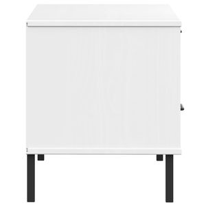 Mueble de TV Estándar de Madera de Pino Macizo Blanco y Metal para Sala de Estar - Product Image 6