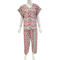 Ensemble de pyjama décontracté pour femmes en rayonne à motifs floraux pour l'été/le printemps - Respirant et doux