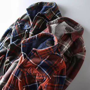 OEM Manufactures High Quality Oversize Sherpa Flannel Jacket Plaid Heavyweight Lined Flannel Jacket for <b>Men</b> - Product Image 4