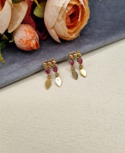 Gold Plated Floral Leaf Charm <b>Necklace</b> <b>Earrings</b> <b>Set</b> South Indian <b>Bridal</b> Temple Jewelry <b>Set</b> Manufacturer Artificial Jewellery <b>Set</b> - Product Image 3