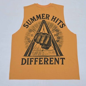 Fantastic New Style Men's Yellow Sleeveless Tank Top Detroit City Skyline Print O-Neck Casual Style - Product Image 6