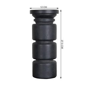 <b>Black</b> Wooden Handmade Gravure Printed Matte Cylindrical <b>Candlestick</b> Stand and Candle Container for Home Wedding Hotel Decor - Product Image 1