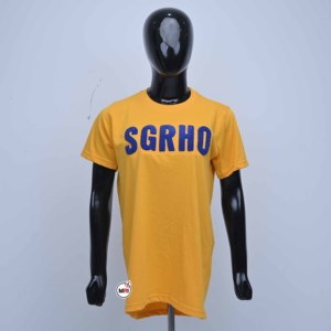 เสื้อยืดปักโลโก้ตามสั่ง คอกลม ทรงปกติ ผ้าคอตตอนเจอร์ซีย์ แขนสั้น สวมใส่สบาย ระบายอากาศได้ดี สีเหลือง ตัวอักษร - Product Image 1