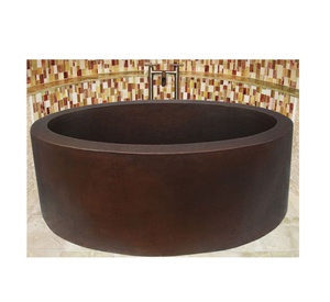 อ่างอาบน้ำทองแดงรูปทรงสี่เหลี่ยมสำหรับห้องน้ำหรูหรา - Product Image 3