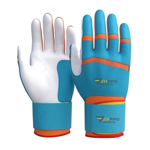 Gants de frappe de baseball personnalisés de haute qualité à prix de gros, fabriqués en cuir, avec manchette courte et longue, pour baseball et softball - Product Image 1