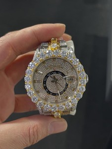 Reloj Mecánico Cronógrafo con Incrustaciones de Moissanita, Correa de Acero Inoxidable, Esfera Redonda, Estilo de Lujo para Hombre - Product Image 5