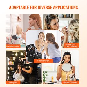 Valigia Trucco Professionale con Ruote e 3 Livelli, Ampio Spazio di Archiviazione, Maniglia e Tracolla per Organizzazione Trucchi - Product Image 6