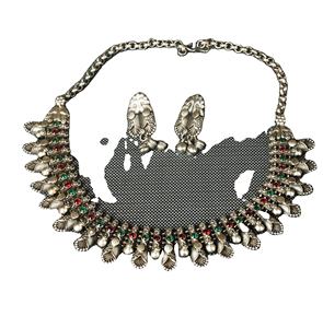 Conjunto de Collar y Pendientes de Cobre Plateado en Platino, Joyería Boho con Engaste de Bisel, Regalo de Boda o Compromiso para Mujer - Product Image 3