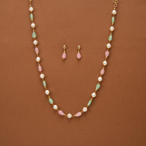 Mayoristas de Joyería de Moda en India, Collar Mala Delicado con Circonita Cúbica y Baño de Oro - Product Image 2