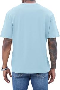 เสื้อยืดโอเวอร์ไซส์ผ้าฝ้ายแท้ 100% น้ำหนัก 220 กรัม พิมพ์ลายตามสั่งที่ไหล่ สไตล์ฮิปฮอป ไซส์พลัส ผ้าฝ้ายแท้ 100% ทรงบ็อกซี่ สำหรับผู้ชาย - Product Image 4