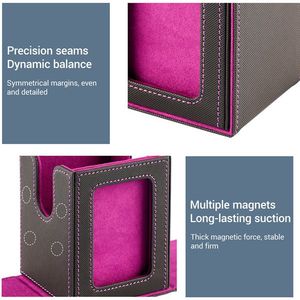 Scatola porta carte collezionabili in pelle da oltre 100 carte con finestra per display Commander, elegante contenitore porta carte - Product Image 6