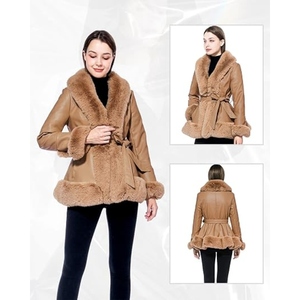 Abrigo Largo de Piel Genuina para Mujer con Forro de Piel de Oveja, Cinturón y Forro de Piel Premium, Abrigo de Invierno, Fabricante Mayorista de Moda Personalizada |   OEM - Product Image 2