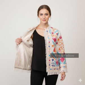 Vêtement d'hiver pour femme en velours brodé, style bohème esthétique, fait main, séchage rapide, respirant, coton écologique, motif floral de luxe - Product Image 5