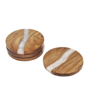 Posavasos de resina epoxi y madera, espacios en blanco de sublimación, diseño y forma de logotipo personalizado, posavasos de madera, posavasos de corcho - Product Image 1