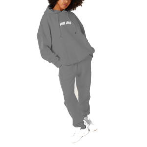 Conjunto Deportivo Personalizado de Algodón para Fabricantes de Ropa: Sudadera con Cremallera Lisa y Pantalones Holgados Unisex - Product Image 4