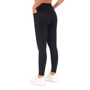 Leggings femme taille mi-haute couleur unie, faible MOQ, haute qualité, respirants, écologiques, personnalisables, pantalons de fitness à taille élastique - Product Image 5