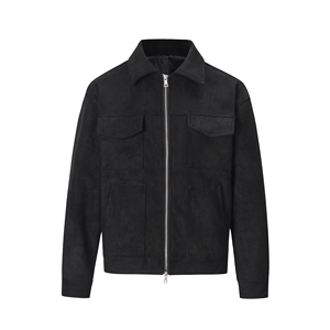 OEM Private Label Men Stock Drop Shipping Micro <b>Suede</b> <b>Leather</b> <b>Jacket</b> - Product Image 1