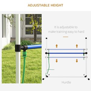 Set di 6 Pezzi per Addestramento Agility Cani, Ostacoli in Gomma Impermeabile, Tubo Spruzza Acqua, Fischietto, Pesi Personalizzati SAP, Borsa da Trasporto Bianca - Product Image 4