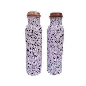 Ensemble de 2 nouvelles bouteilles d'eau en cuivre écologiques avec couvercle, design moderne pour le bureau et la salle de sport, bouteille en cuivre - Product Image 1