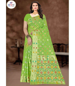 Sari de Algodón de Lujo para Mujer, Estilo Contemporáneo, con Aspecto Elegante para Celebraciones Festivas y Especiales - Product Image 1