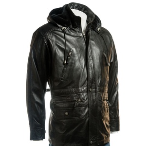 Customizable <b>Men's</b> Winter <b>Jacket</b> Genuine Sheepskin Bomber Leather Multi-Color Long Coat with Custom Logo - Product Image 1
