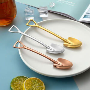 Wholesale Cute Shovel Shaped Titanium <b>Spoon</b> Set Stainless Steel Tea <b>Coffee</b> <b>Spoons</b> Christmas Gift Collection - Product Image 2