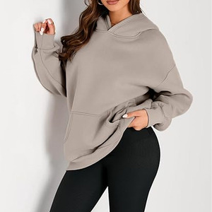 Sweat-shirts à capuche surdimensionnés pour femmes de haute qualité 345g avec logos personnalisés, service ODM, grandes tailles, OEM - Product Image 1