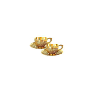 Best quality Metal Tea Coffee <b>Cup</b> and <b>Saucer</b> in Brass Gold Finished Best Quality Tabletop Serving Tea <b>Cup</b> and <b>Saucer</b> - Product Image 2