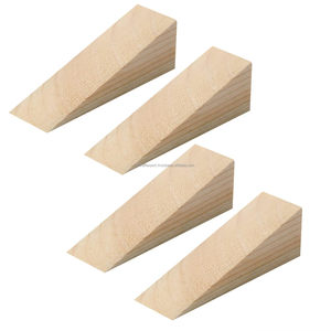 Natural Pine <b>Wooden</b> Door Stoppers Simple Triangle Design for Bottom of Door Non-Slip Home Security Door <b>Wedge</b> - Product Image 1
