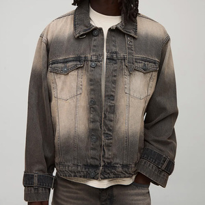 แจ็คเก็ตยีนส์สั่งทำพิเศษ แจ็คเก็ตโอเวอร์ไซส์ แจ็คเก็ตยีนส์สีดำ สไตล์สตรีทแวร์ สำหรับผู้ซื้อจากสหรัฐอเมริกา ทั้งชายและหญิง - Product Image 3
