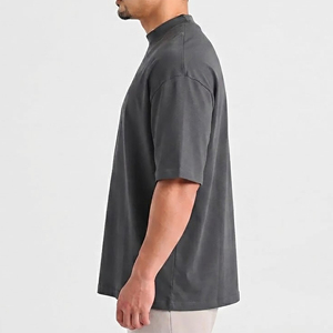 Custom Made 100% Cotton Luxury Quality Oversized Hip Hop Jersey T-<b>Shirt</b> 180g Drop Shoulder Crew Neck Breathable Anti-Wrinkle Men - Product Image 3