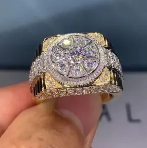 แหวนแต่งงานผู้หญิงทรงกลม 2.30 กะรัต ประดับเพชรโมอิสซาไนต์แท้ ชุบทองคำขาว 14K เงินสเตอร์ลิง ประดับเพชรทิชยา - Product Image 1