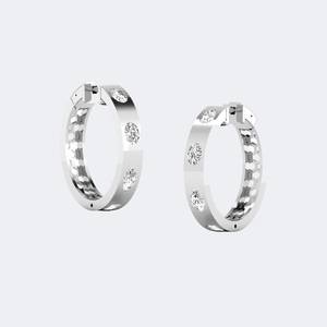 ต่างหูเพชรทรงหยดน้ำแบบผสม 2.00 กะรัต ติดตั้งด้วยแบบ Prong Set - Product Image 4