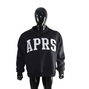 Sudadera de cuello alto color carbón con letras grandes blancas en la parte delantera, corte recto, mangas largas, puños y dobladillo acanalados, ropa con logotipo personalizado - Product Image 3