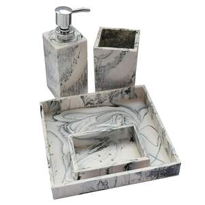 Regalos de cumpleaños: Juego de baño de resina de 3 piezas personalizado para el hogar, dispensador de jabón, soporte para cepillos de dientes, bandeja de tocador al mejor precio - Product Image 5