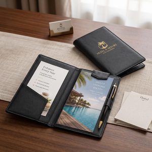 Leather Checkbook Cover Personalized Server <b>Book</b> with Magnetic Flap and Organized Receipt Storage for Hotel Resort Hospitality - Product Image 5
