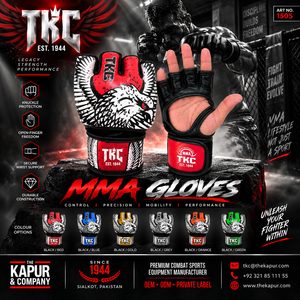 Guantes de MMA con Dedos Descubiertos, Diseño de Águila, Protección de Nudillos, Soporte Seguro para Muñeca, Duraderos para Entrenamiento, Fitness, Sparring y Competición - Product Image 1