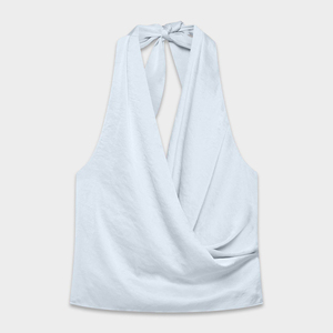 Blusas y camisas de mujer: Top corto sexy con cuello halter y espalda descubierta para verano, ajustado - Product Image 5