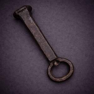 Cast Iron Industrial Ring Handle Bottle Opener Vintage Tool Design Strong Grip Durable Finish Perfect for Home Bar Rustic Decor - Product Image 1