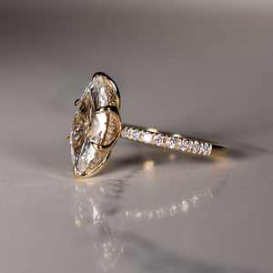 Bague de fiançailles personnalisée en moissanite IGI, bijoux fins en argent sterling S925, coupe marquise, pour femme - Product Image 3