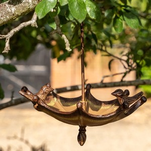 Mangeoire à oiseaux en métal pour l'extérieur, suspendue, pour jardin, patio, décoration d'intérieur - Product Image 5