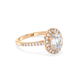 Anillo de compromiso REYES con diamante cultivado en laboratorio de corte ovalado de 2.1 quilates, diseño original, oro rosa de 14K, regalo de boda, joyería fina para mujer - Product Image 3