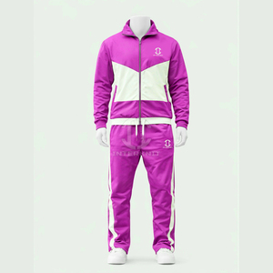 Ensemble de survêtement sport colorblock délavé à l'acide avec fermeture éclair, personnalisé pour hommes et femmes, haute qualité, ourlet ajustable, 2 pièces, streetwear, anti-transpiration - Product Image 3