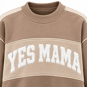 Nueva Sudadera Unisex Yes Mama Ecológica de Forro Polar con Bloques de Color, Cuello Redondo, Ajuste Holgado, Manga Larga, Estilo Urbano para Invierno - Product Image 3