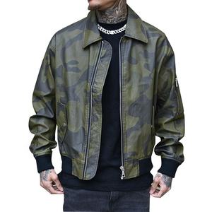 High Quality <b>Men's</b> Leather <b>Jackets</b> <b>Camo</b> Genuine Leather <b>Jacket</b> for <b>Men</b> Pu Leather <b>Jacket</b> - Product Image 1