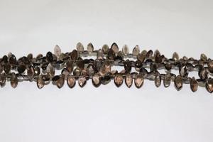 4*8-5*12mm 8 pulgadas forma de marquesa facetada cuarzo ahumado Briolette cuentas de corte lateral Material de piedra Natural cuarzo ahumado orgánico - Product Image 3