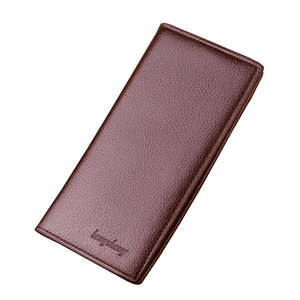 Portefeuille court homme en cuir PU, fermeture ouverte, étanche, simple, fin, porte-monnaie, porte-cartes, motif rayé, polyester – Grande Vente - Product Image 4