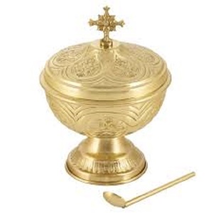 Impresionante Quemador de Incienso de Latón Redondo, Lámpara de Aceite Sagrado, Diseño Tradicional Dorado, Duradero para Interiores, Mesa de Salón, Bautismo, Iglesia, Hogar - Product Image 1